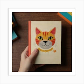 Cat On A Book Art Print