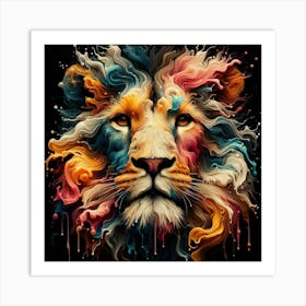 Lion Head Painting Art Print