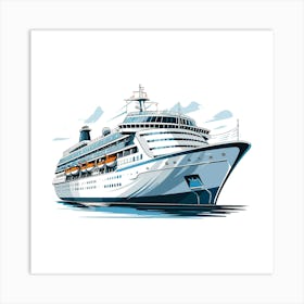 Cruise Ship Travel Vacation Cruising Sea Water Vessel Boat Liner Nature Cruise Liner Art Print