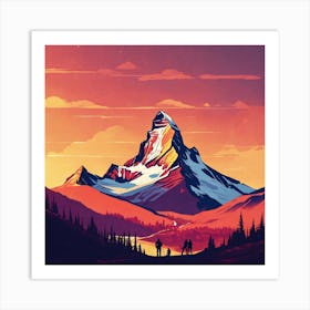 Sunset In The Mountains 3 Art Print