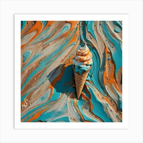 Abstract Ice Cream Cone Art Print