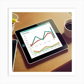 Tablet With Graphs 1 Art Print