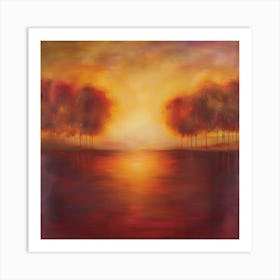 Sunset Over The Lake 8 Art Print