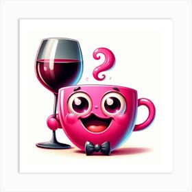 Pink Wine Cup 1 Art Print