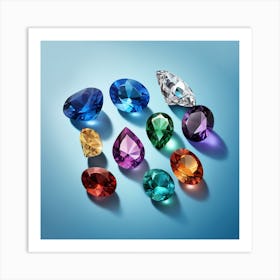 Colorful Gems Art Print