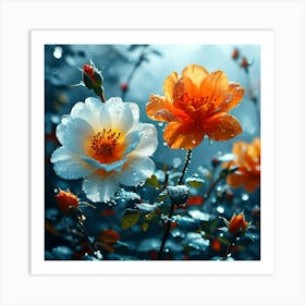 Roses In The Rain 1 Art Print