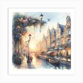 Belgium At Sunset Art Print