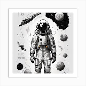 Astronaut In Space 1 Art Print