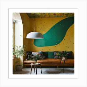 Yellow Living Room Art Print