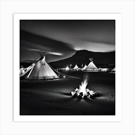 Teepees At Night 10 Art Print