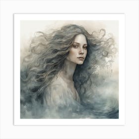 Girl With Long Hair 2 Art Print