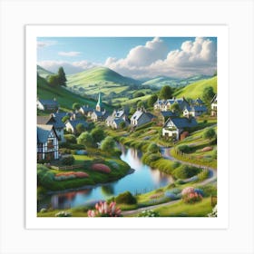 Village In The Countryside Art Print