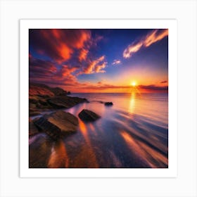 Sunset Over The Ocean 242 Art Print