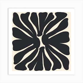 Abstract Monochrome Flowers 2 Art Print