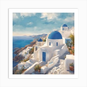 Charming Santorini Island Art Print