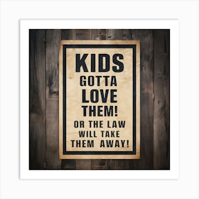 Kids Got To Love Them Or The Law Will Take Them Away Art Print