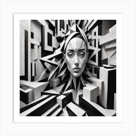 Abstract Portrait Of A Woman 1 Art Print