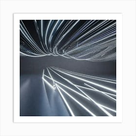 Neon white lines Art Print