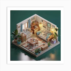 Isometric Art, house deream 3d 19 Art Print