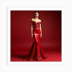 Red Evening Gown 2 Art Print