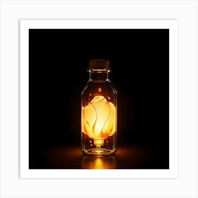 Candle In A Bottle Art Print