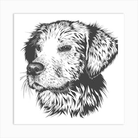 dog drawing art Art Print