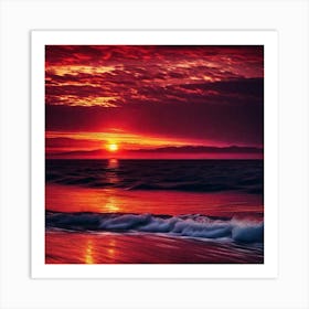 Sunset At The Beach 283 Art Print