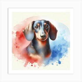 Watercolor Dachshund 1 Art Print