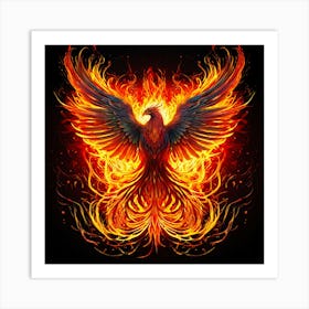 A Phoenix Rising From The Ashes Embodying Rebirth And Resilience Art Print