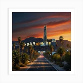 Sunset In Hollywood 1 Art Print