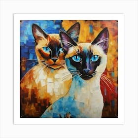 Pair of Siamese cats 6 Art Print