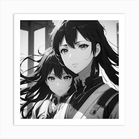 Two Anime Girls Art Print