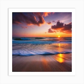 Sunset On The Beach 405 Art Print