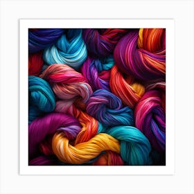 Colorful Yarn Background 8 Art Print