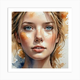 Watercolor Of A Girl 29 Art Print