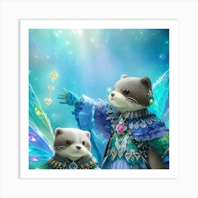 Fairy Otters Art Print