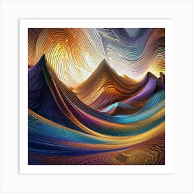 Sunlight over the mountains Art Print