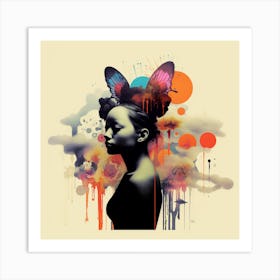 Woman With Butterfly Wings 4 Art Print