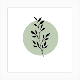 Leaf In A Circle Art Print