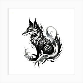 Tribal Fox Tattoo Art Print