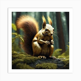 Squirrel In The Forest 77 Art Print