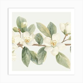 White Blossoms Art Print