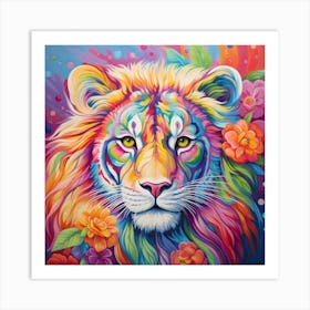 Colorful Lion Art Print