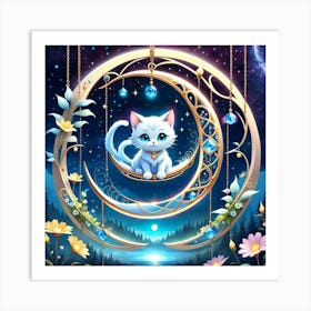 Moon Cat Art Print