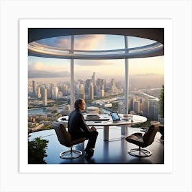 Futuristic Office 15 Art Print