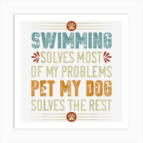 Swimming Dog Mom Dad Swimmer Doggo Swim Fun Art Print