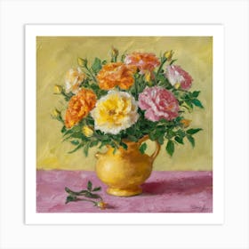 Roses In A Vase 5 Art Print