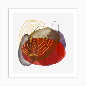 Red And Yellow Circle Art Print