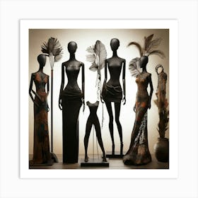 Boho Art Mannequins silhouette Art Print