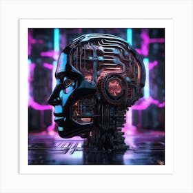 Futuristic Robot Head 9 Art Print